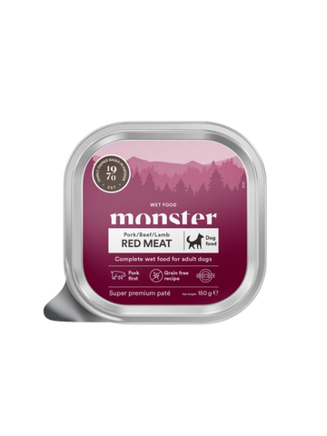Monster Dog Red Meat Paté med Svinekød, Oksekød & Lam 150 g