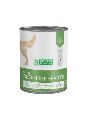 Nature’s Protection Vådfoder til voksne hunde med oksekød og oksehjerter – 800 g