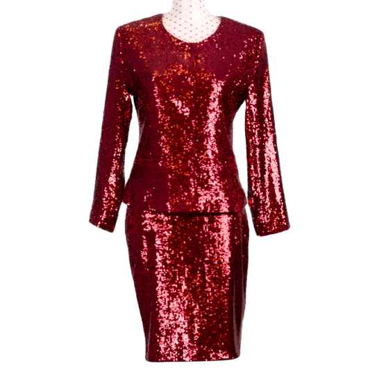 CBK Suits Erva paillet suit bordeaux