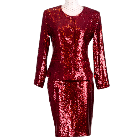 CBK Suits Erva paillet blazer bordeaux
