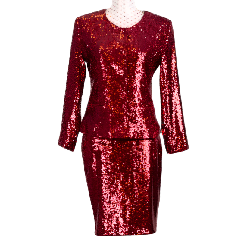 CBK Suits Erva paillet suit bordeaux