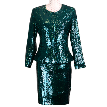 CBK Suits Erva paillet blazer green