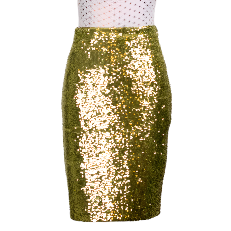 CBK Suit, Erva Paillet Nederdel - Lime