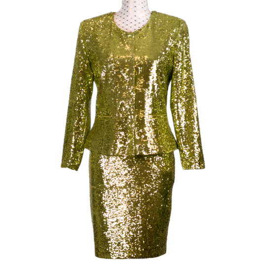 CBK Suits Erva paillet blazer lime