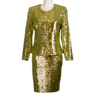CBK Suit, Erva Paillet Jakke - Lime