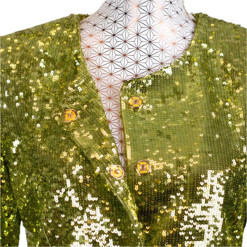 CBK Suit, Erva Paillet Jakke - Lime