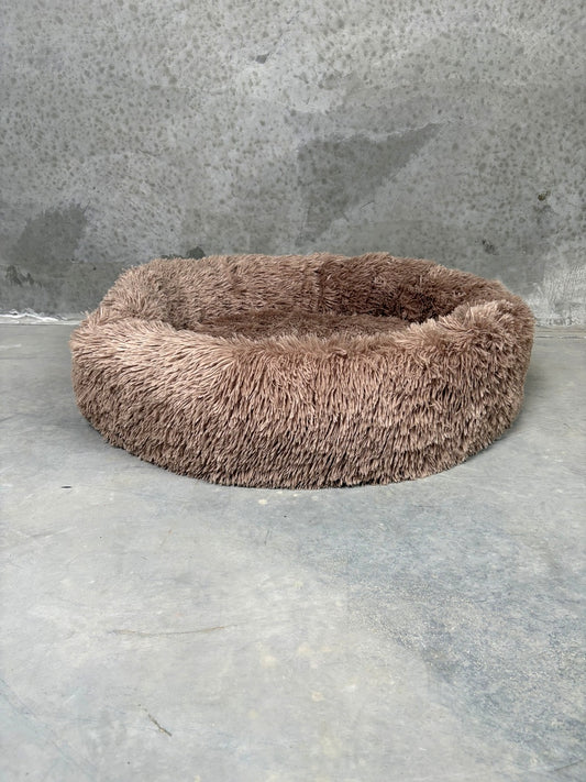 CBK Luksus donut hundeseng mørk sand