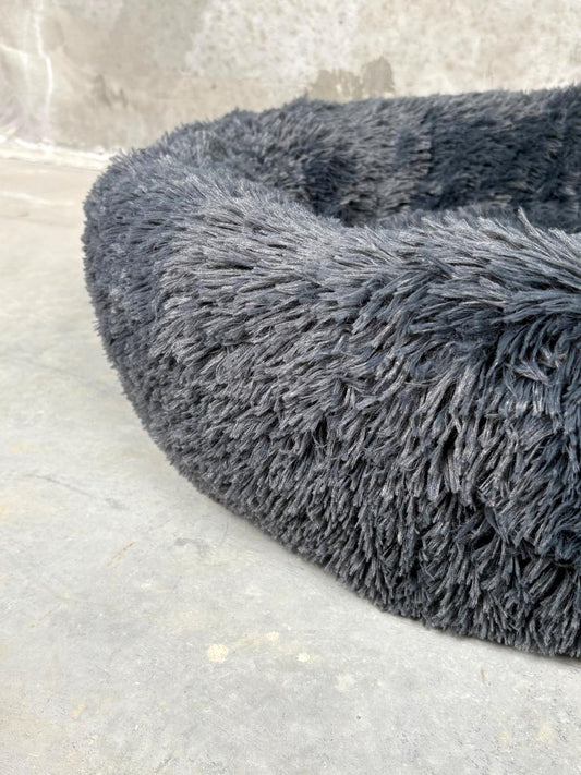 CBK Luksus donut hundeseng mørke grå