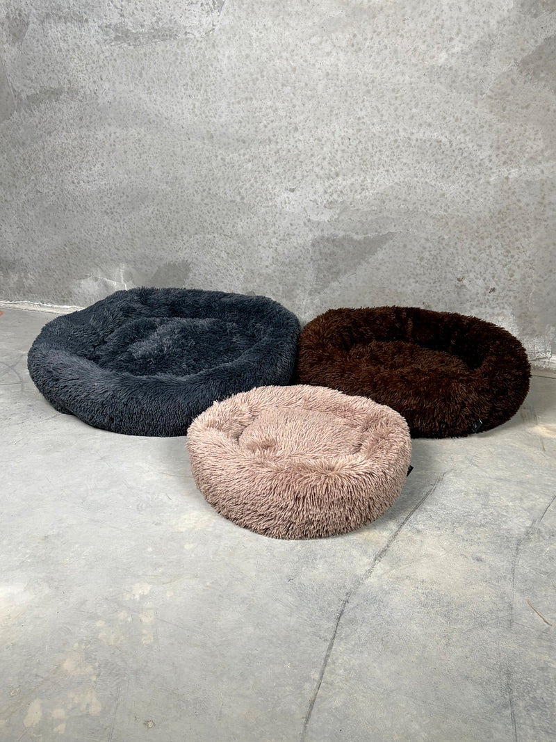 CBK Luksus donut hundeseng chokolade brun