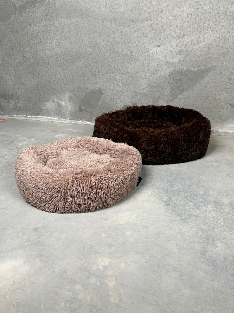 CBK Luksus donut hundeseng chokolade brun