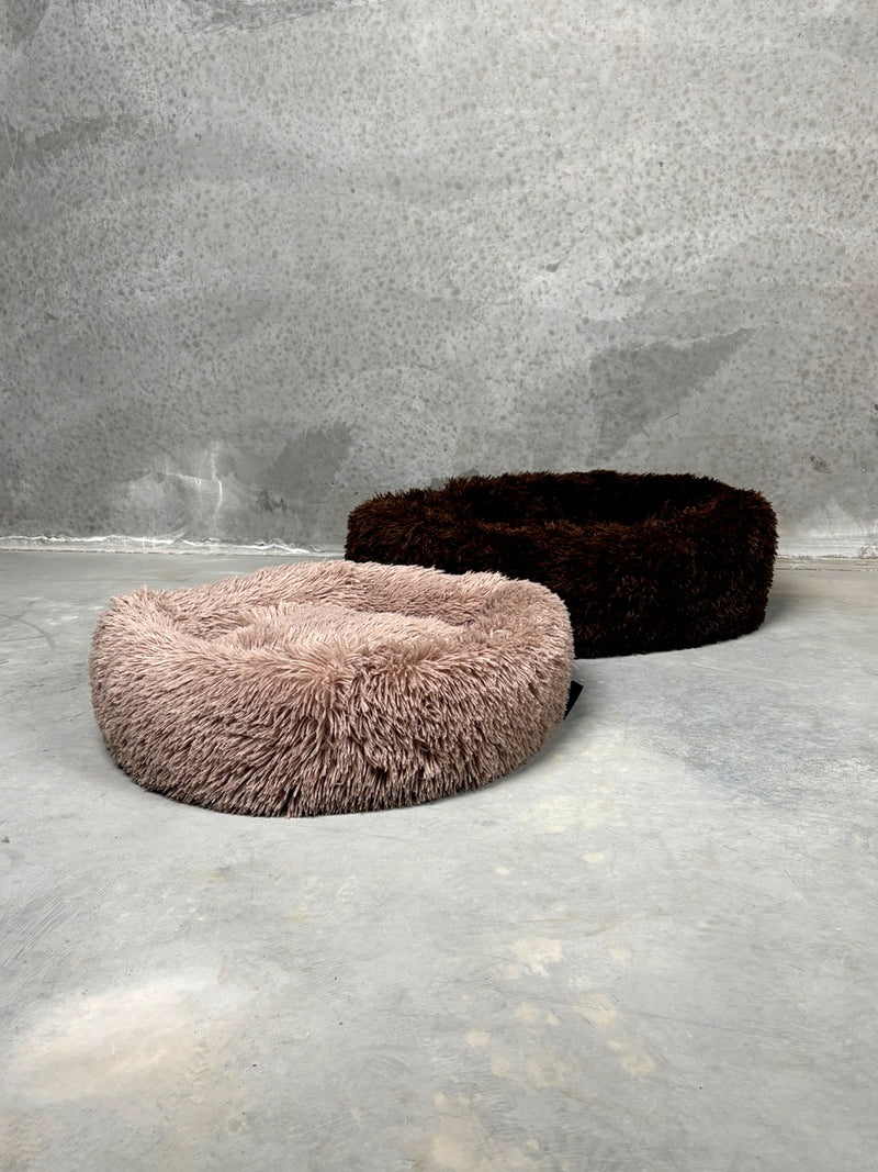 CBK Luksus donut hundeseng mørk sand