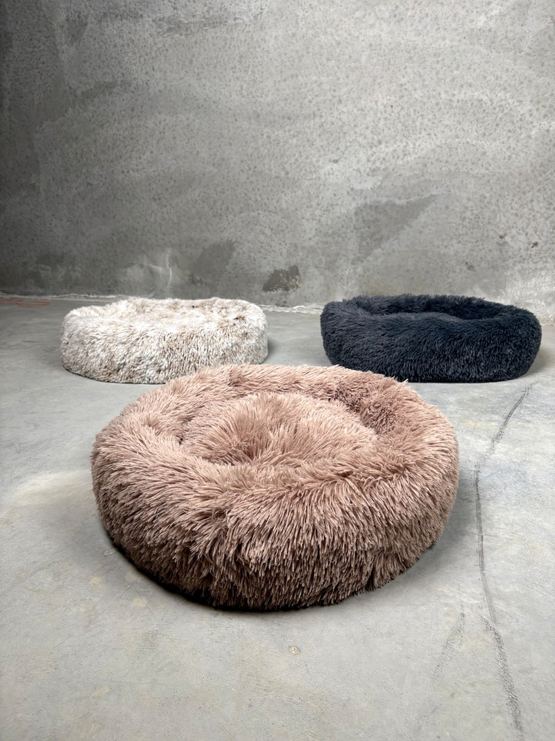 CBK Luksus donut hundeseng mørk sand