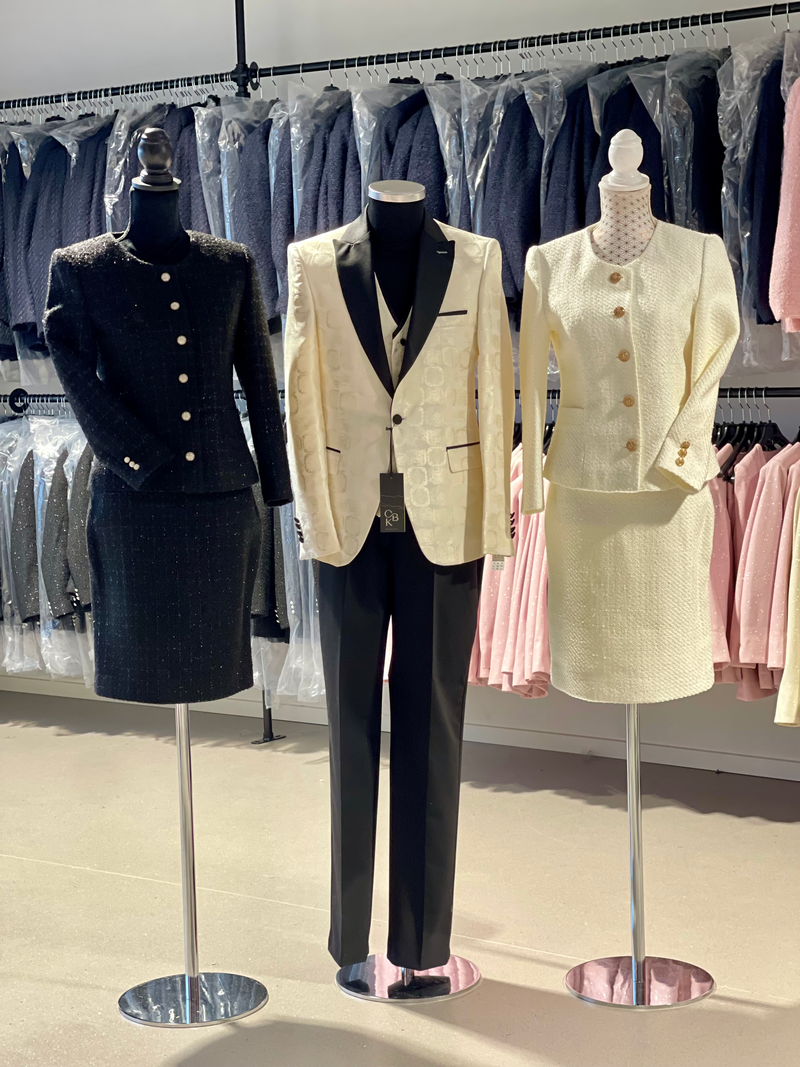 CBK Suits New Tweed Look Suit Black