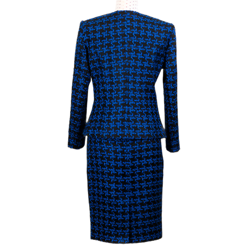 CHANEL LOOK BLAZER BLUE EKOSE PATTERN