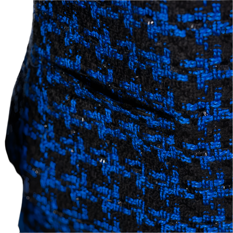 CHANEL LOOK BLAZER BLUE EKOSE PATTERN