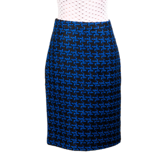 CBK Suits Tweed Look Nederdel Blue Ekose Pattern