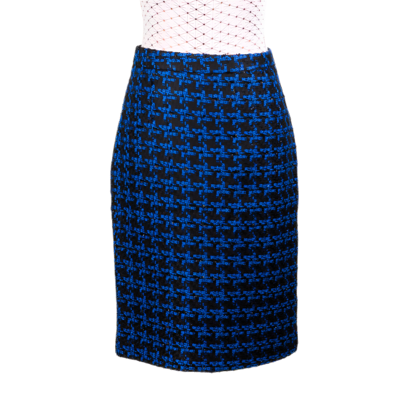 CBK Suit, Chanel Look Nederdel - Blue Ekose Pattern
