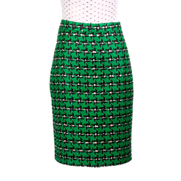 CBK Suits Tweed Look Nederdel Green Ekose Pattern