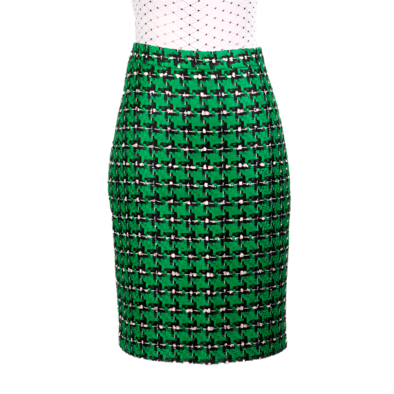 CBK Suit, Chanel Look Nederdel - Green Ekose Pattern