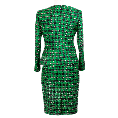 CHANEL LOOK SUIT GREEN EKOSE PATTERN