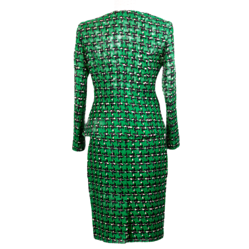 CBK Suit, Chanel Look Jakke - Green Ekose Pattern
