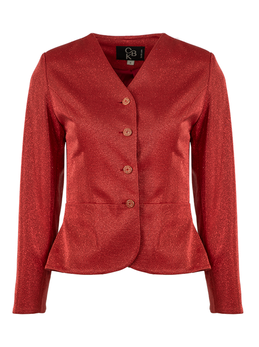 CBK Suits Icy Sparkling Blazer Fiery Red