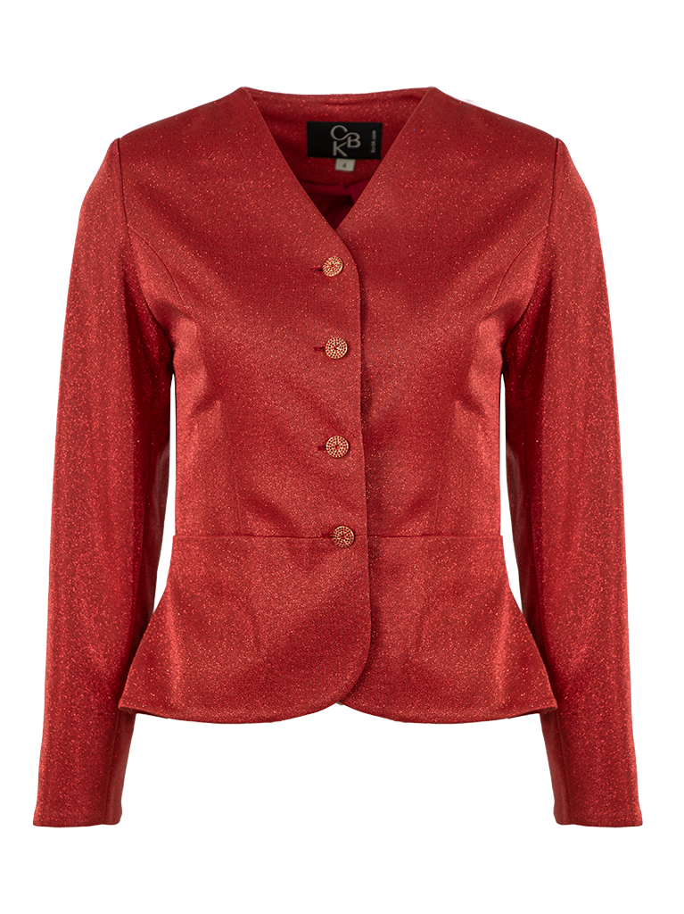 CBK Suits Icy Sparkling Blazer Fiery Red