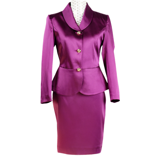 CBK Suits Marco Satin Blazer Dark Purple