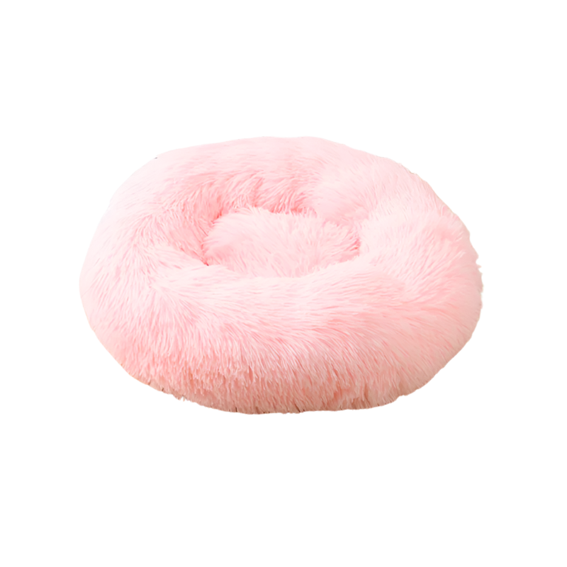 Luksus donut hundeseng Med lynlås og aftagelig betræk By CBK lyserød