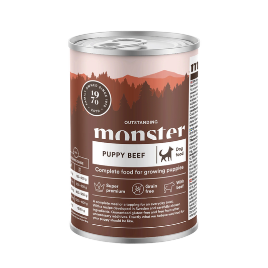 Monster vådfoder 400 gram puppy beef