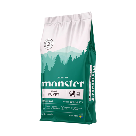 Monster grain free puppy lam & duck, S/M breed