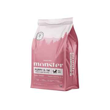 Monster grain free puppy turkey & chicken, s/m, medium breed