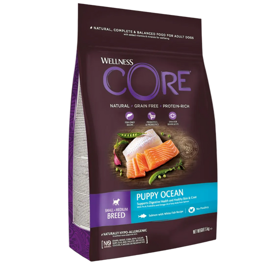 CORE Ocean Puppy Small/Medium Breed, Laks & Hvid Fisk
