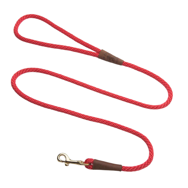 Mendota hundeline Red 1.8 meter lang, 9 mm tyk