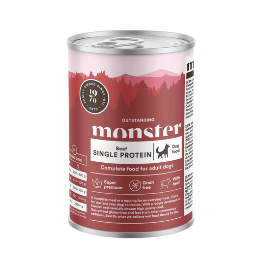 Monster vådfoder 400 gram single protein beef