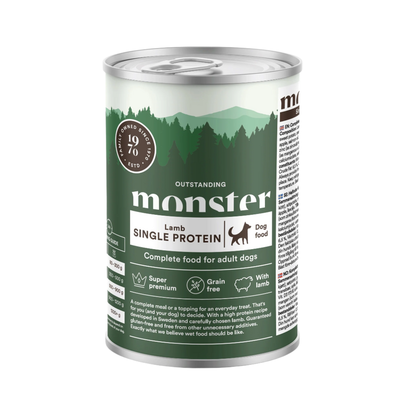 Monster vådfoder 400 gram single protein lamb