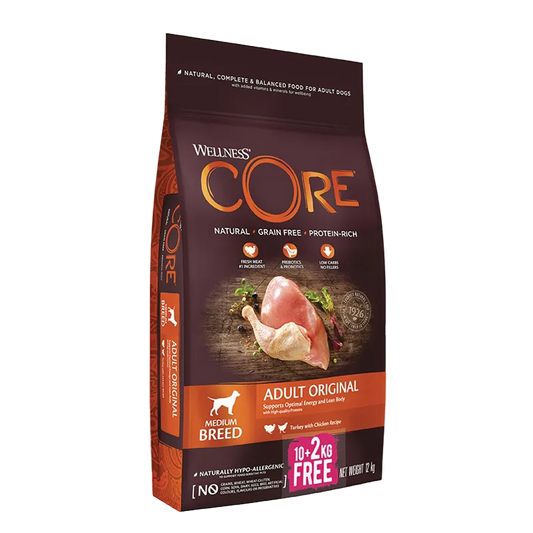 CORE 10+2 kg core adult original medium breed , chicken & turkey