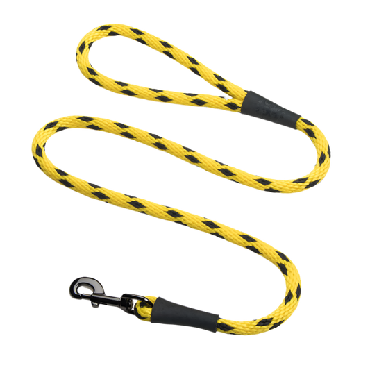 Mendota hundeline black ice yellow 1.8 meter lang 13mm tyk