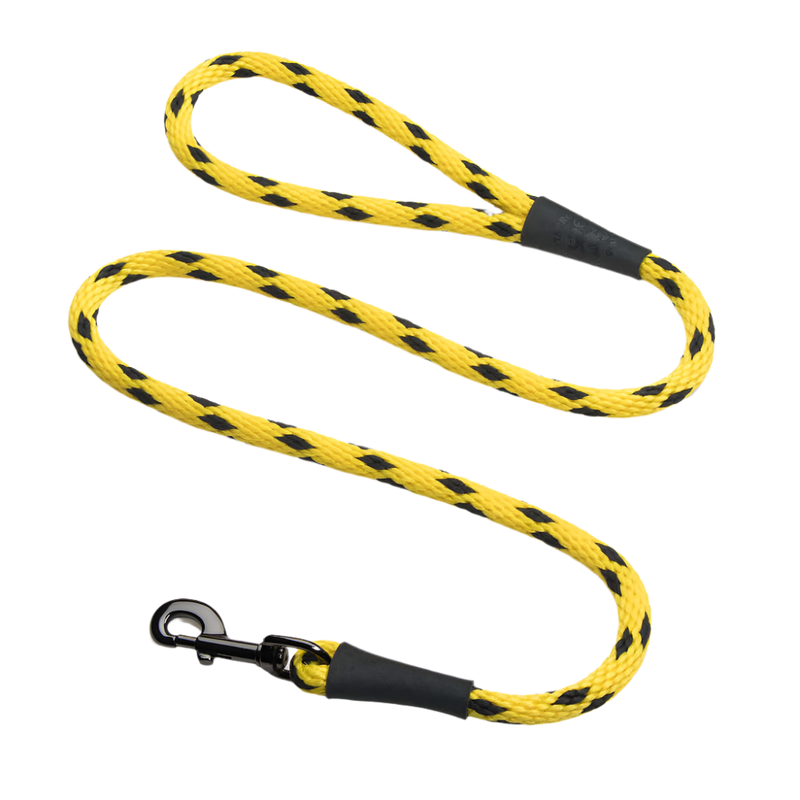 Mendota hundeline Black Ice  Yellow 1.8 meter lang, 13 mm tyk