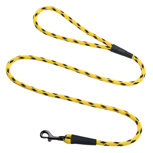 Mendota hundeline black ice yellow 1.8 meter lang 9mm tyk