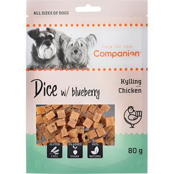 Companion dice med blåbær og kylling