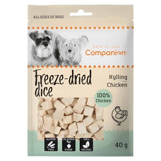 Companion freeze dried dice kylling 40g
