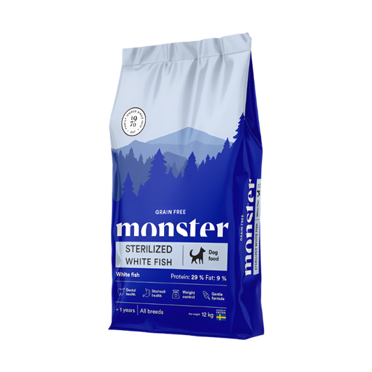 Monster grain free sterilized white fish, all breed