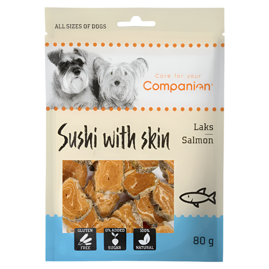 Companion skin wrapped sushi laks 80g