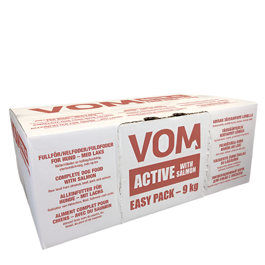 Vom og Hundemat easy pack active fuldfoder med laks 9kg