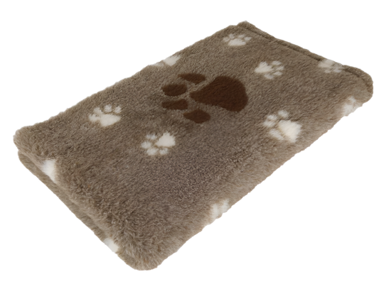 CBK Skridsikker vetbed brunmerelert med poter 100x150cm - 30mm tykt