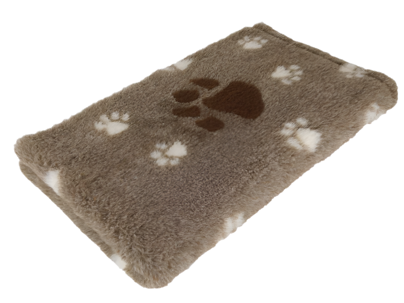 Skridsikker Vetbed Brunmeleret med store Poter 100 x 150 cm - 30 mm tykt
