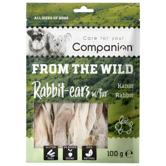 Companion from the wild kaninøre med pels 100g