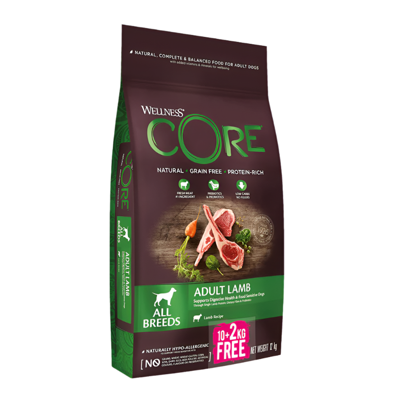 CORE 10+2 kg gratis, core lamb adult all breed