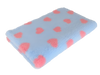 CBK Skridsikker vetbed lyseblå med hjerter 100x150cm - 30mm tykt